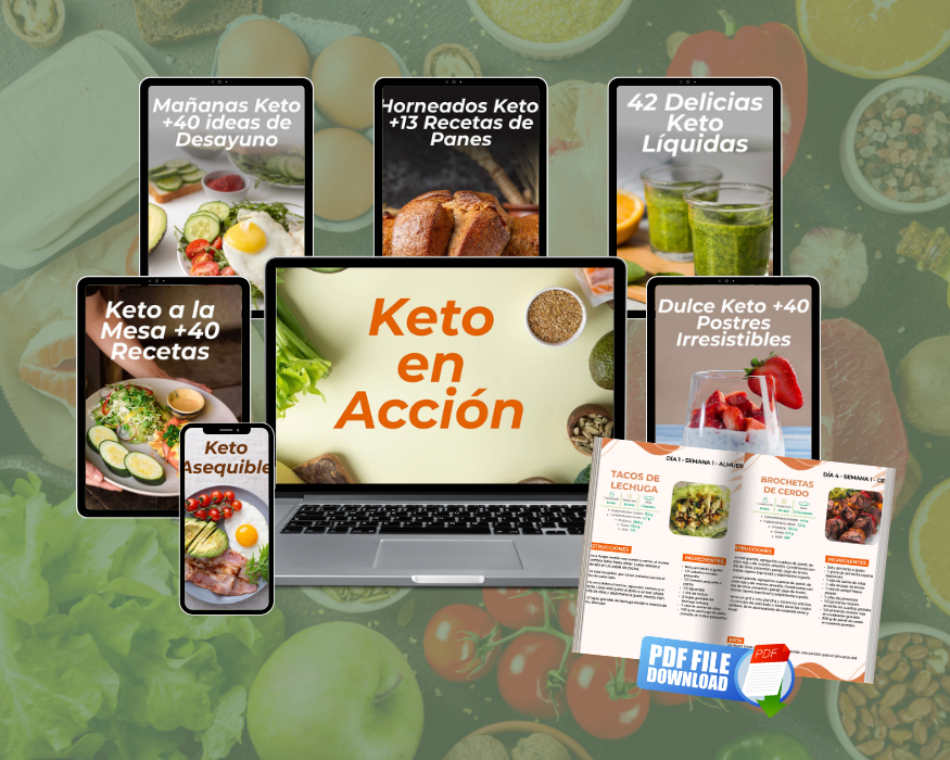 Mega Pack de Recetas Keto 8 en 1 ( 7 Bonos extras totalmente gratis)